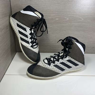 Size 7 Adidas Mens Mat Wizard 4 Wrestling Shoes White Black AC6974