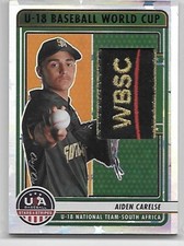 2023 USA Baseball Stars & Stripes 1/1 Game Used Patch AIDEN CARELSE South Africa