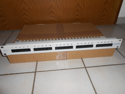 ZA-TEC RJ45-Verteilerfeld 1HE 19'' Patchpanel 25-Port Cat. 3 ISDN