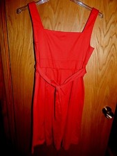 J.Crew Dress S Cotton Knit Fit N Flare Red Stretch Career Papaya EUC