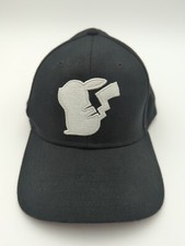 Pokemon Pikachu White Silhouette Snapback Brimmed Hat Bioworld Elite Flex New