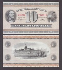 Denmark banknote P. 44y 10 Kroner (19)67 Pfx K9, EF We Combine 