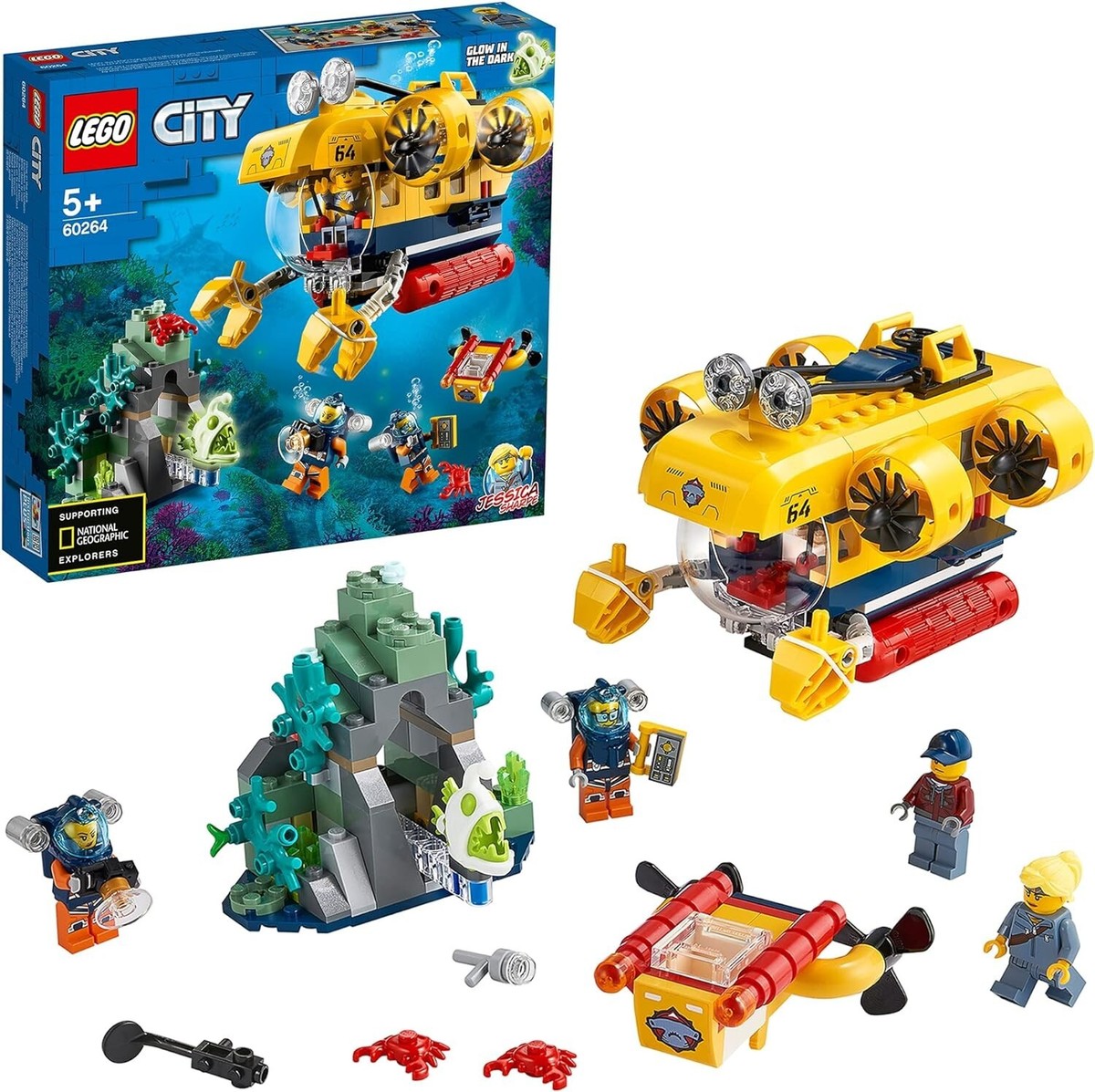 Lego City 60368 Lego Sets Lego Ocean Exploration Ship 60266 LEGO CITY:  Ocean Exploration Submarine (60264) Diving Adventure 5+ 673419319324|