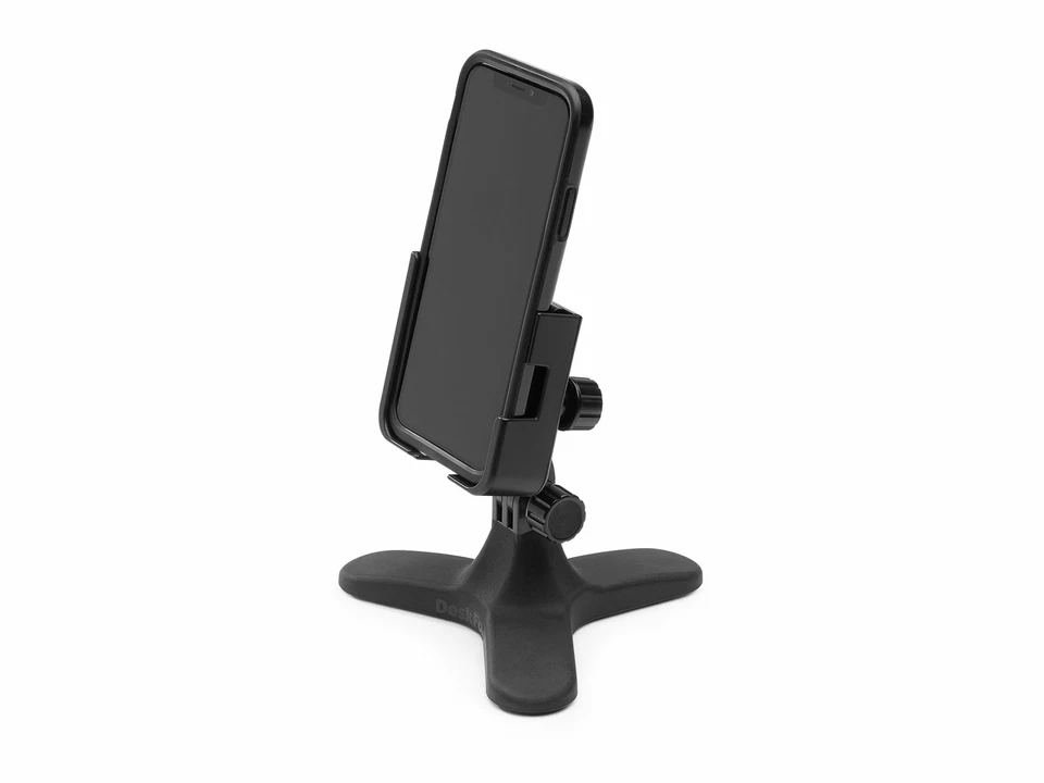 Soporte para teléfono celular WeatherTech DeskFone™ de superficie plana ajustable en dos vistas - negro Foto 4 de 4