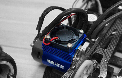 Yeah Racing YA-0410BU Aluminum 540 Motor Heat Sink w/ Cooling Fan Blue - Picture 2 of 3