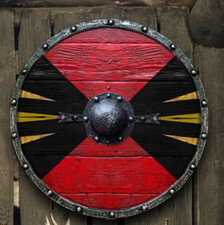 Medieval Round Shield Viking Shield Unique battle Design Shield Wooden 24 inch