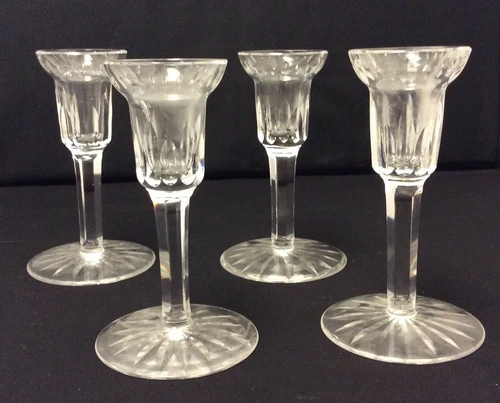 Lot (4) Vintage Waterford Crystal 5.5” Candle Holders
