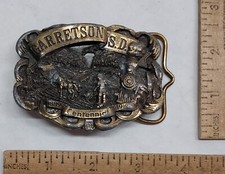 1989 GARRETSON S.D. Centennial - DAMAGED - belt BUCKLE - d - listing 6867