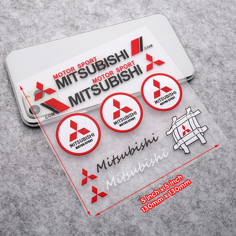 For Mitsubishi Motor Sport Car Logo Sticker Vinyl 3D Decal Stripes Logo  Decorate