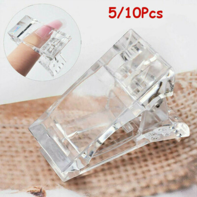 1-10Pcs Nail Tips Clips Poly Gel Quick Building Plastic Finger Extension Clips