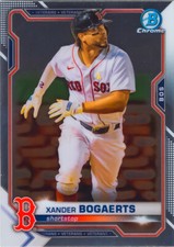 Xander Bogaerts 2021 Topps Bowman Chrome Baseball Base Card #85 Boston Red Sox