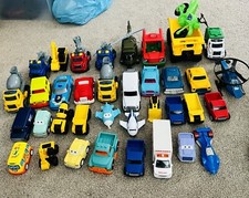 Lot Of 37 Plastic Vehicles Toys Trucks, Cars, Plane