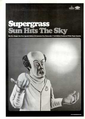 F11 PICTURE SIZE ADVERT 15X11 SUPERGRASS : SUN HITS THE SKY