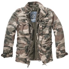 Brandit M-65 Géant Veste Tactique Hommes Chaud Champ Parka Camo Boisé Woodland