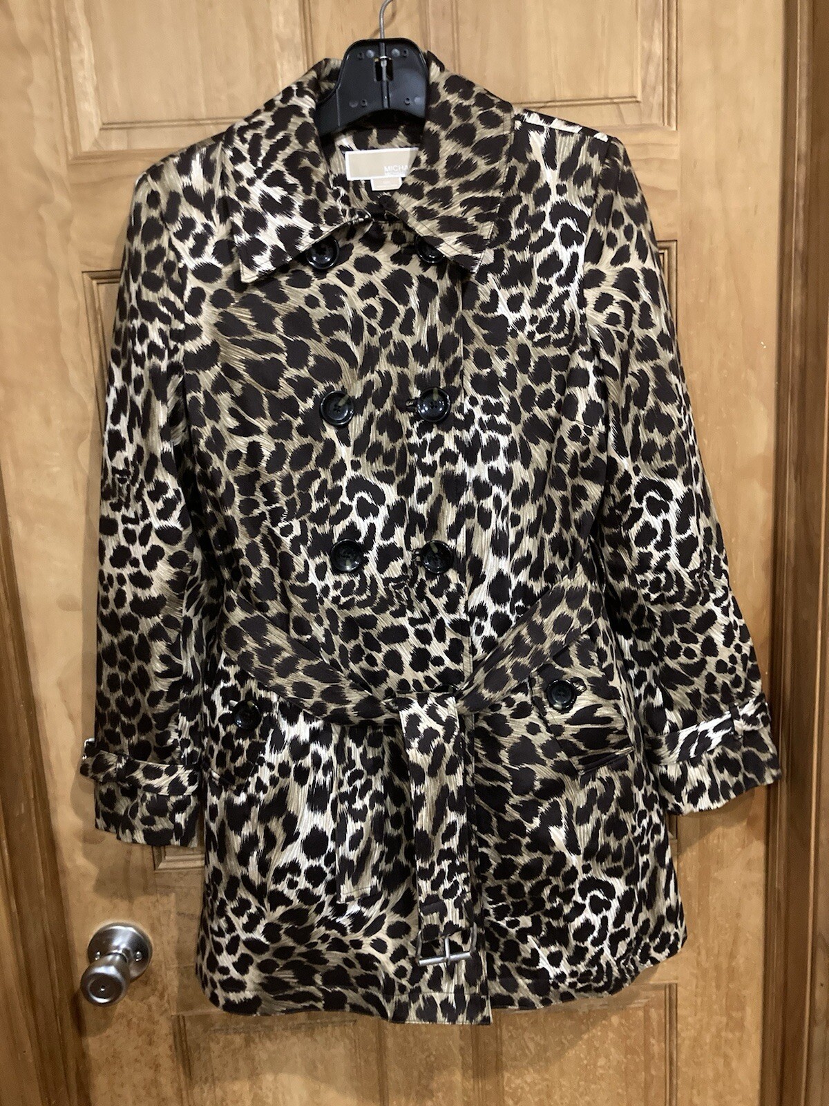Michael Kors Women Trench Coat Leopard Print Size… - image 1