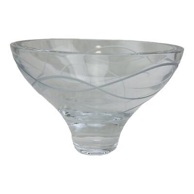 Nambe Crystal Swirl Ribbon Morph Cut Bowl 9'' Handcrafted Slovenia 5303 
