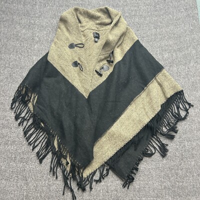Saks Fifth Avenue Womens Cape Poncho Wrap BlackOne Size Fits Most Sweater