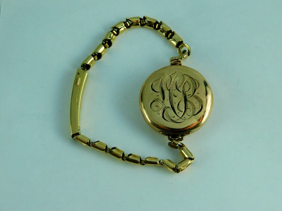 ANTIQUE ESPRIT HIRSCH 15J 2 ADJ GOLD FILLED LADIES WATCH SERVICED C.1900 - Image 3 of 4