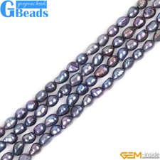 Freeform Blue Gray Pearls Beads Gemstone Loose Beads for Jewelry Making 13" 7mm
