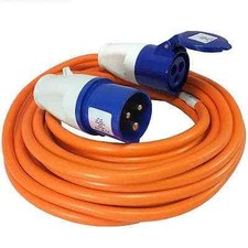 25M Orange Hook Up Mains Lead Camping Caravan Motorhome Electric Power Cord