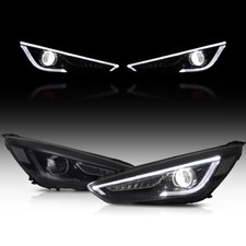 For 2015-2018 Ford Focus Gen3 Black Housing Projector Headlight Wled Sequential