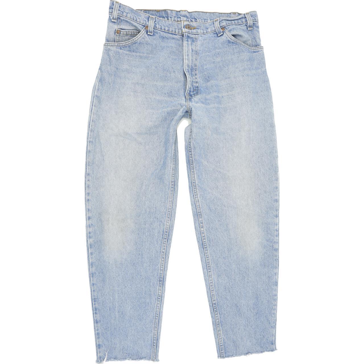 Pantalones de mezclilla alta Levi's 550 hechos en EE. UU. azules rectos cintura alta W36 L30 (70028)