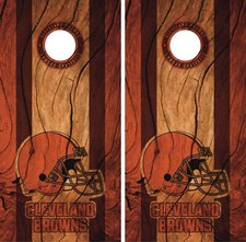 Cleveland Browns Cornhole Wrap Game Skin Decal Wood Design VZ424