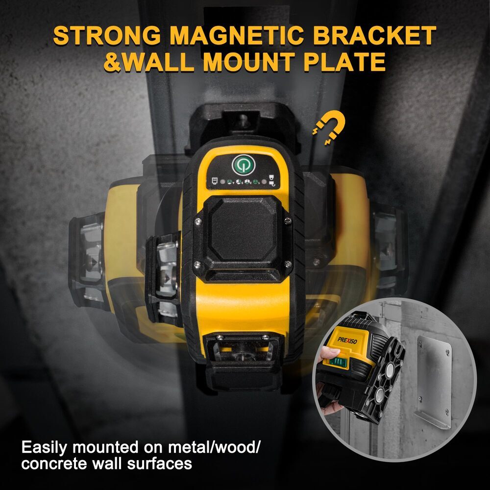 PREXISO 82 Ft 3x360° Self Leveling Laser Level Cross Line Leveler Green Line USA