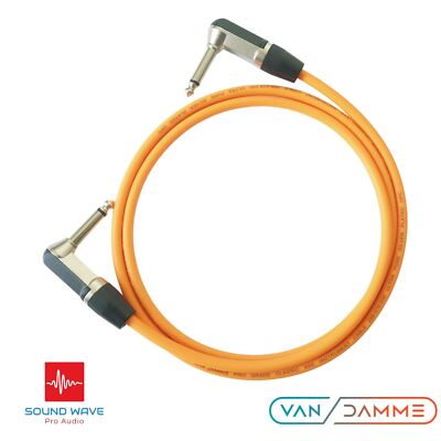 Van Damme Gitarrenkabel - Pro Kabel - 90 Grad abgewinkelte Buchsen 1m 2m 3m 4m 5m 