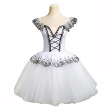 White Ballet Skirts Girls Dancing Tutu Dresses Dance Wear Stage Ballet Leotard