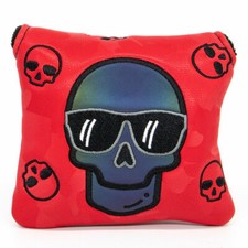 Sunglasses Skull Square Mallet Golf Putter Cover Magnetic Cool Headcover For All