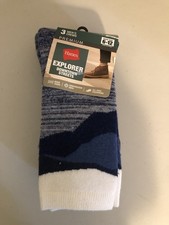 Hanes Premium Explorer Downtown Streets Mens Crew Socks 3 Pairs Shoe Size 6-12