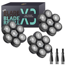Bald Head Shaver Replacement Blades for Head Shaver, Premium 7 Blades Shaver Rep