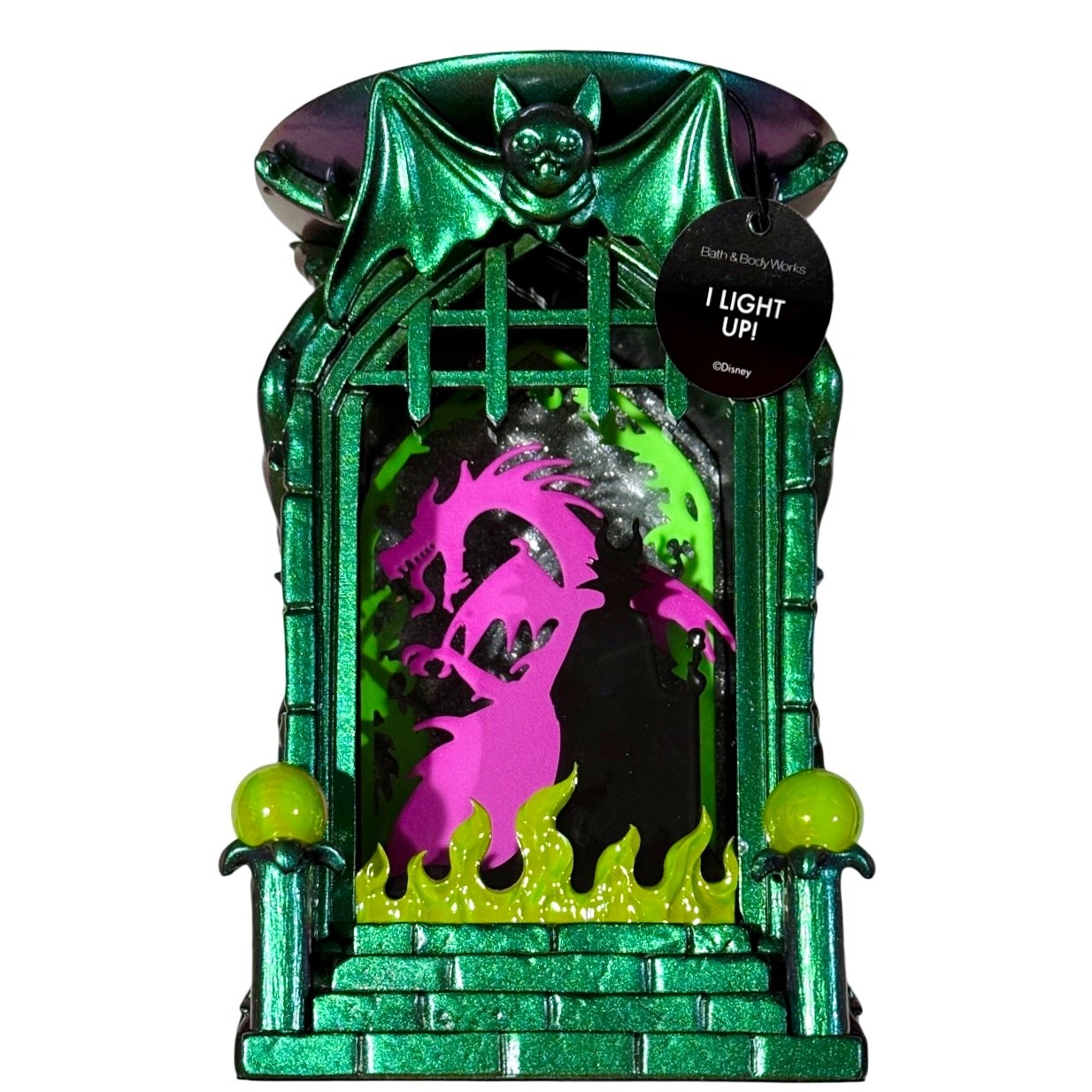 Bath & Body Works DISNEY VILLAINS MALEFICENT Shadowbox Pedestal Candle Holder