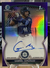 GABRIEL GONZALEZ 2025 Bowman Chrome Prospect PURPLE REFRACTOR AUTO Twins /250