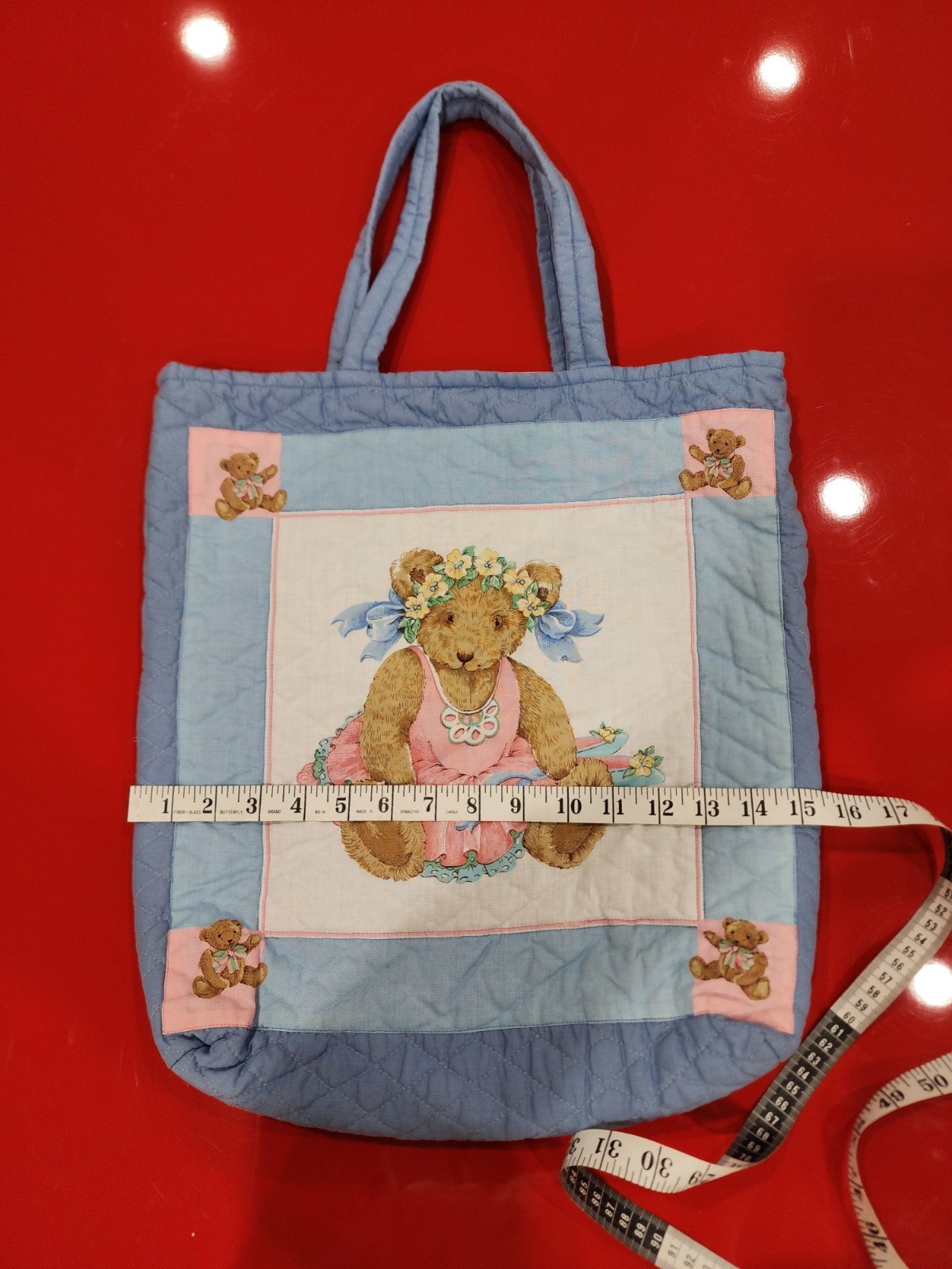 Double Sided Quilted Canves Bear Pattern Tote Sho… - image 4