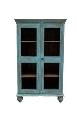Vintage Reclaimed Indian Freestanding Kitchen Drinks Display Cabinet Cupboard