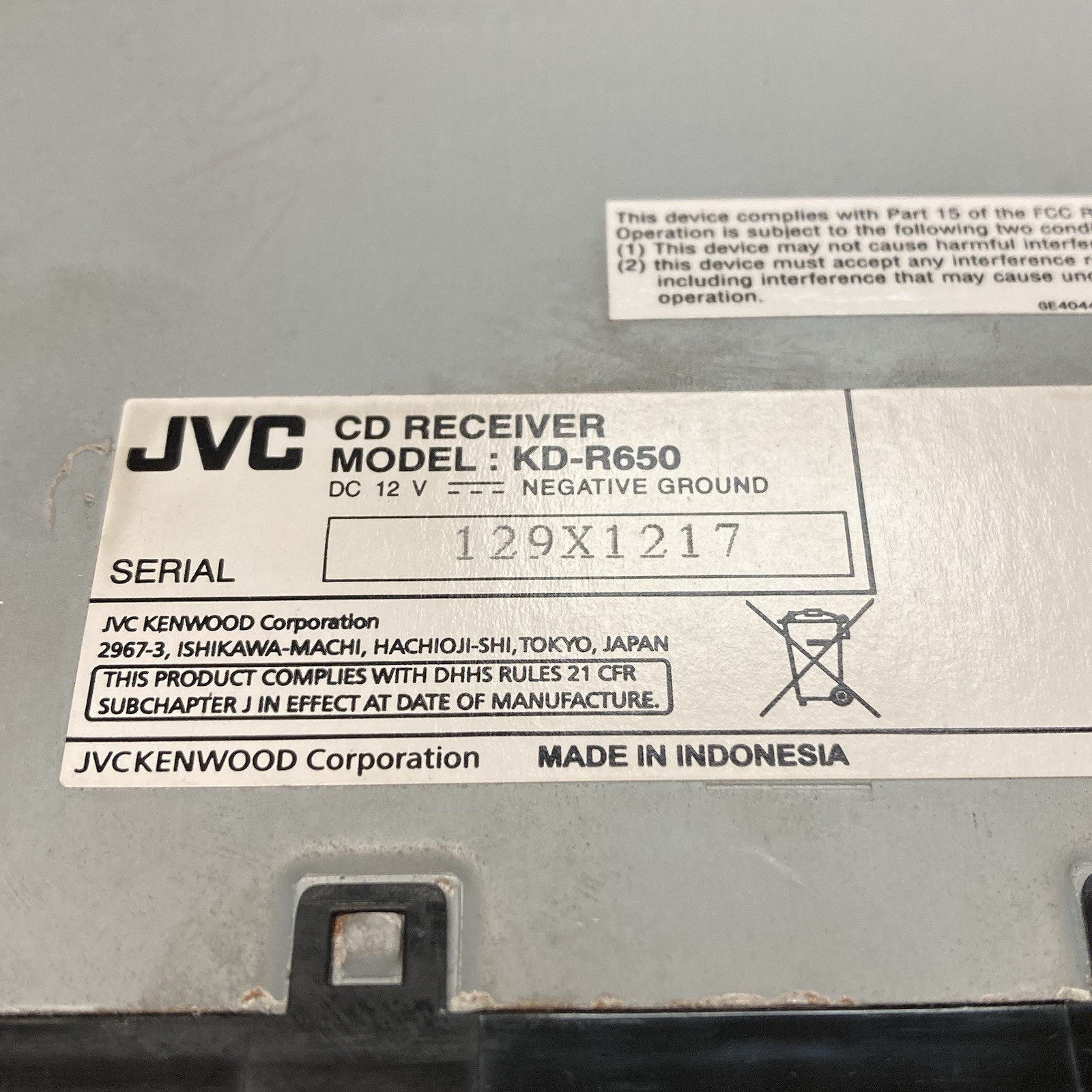 JVC Car Stereo KD-R650 CD Player Manual Presets Radio iPod Mode Pandora ...