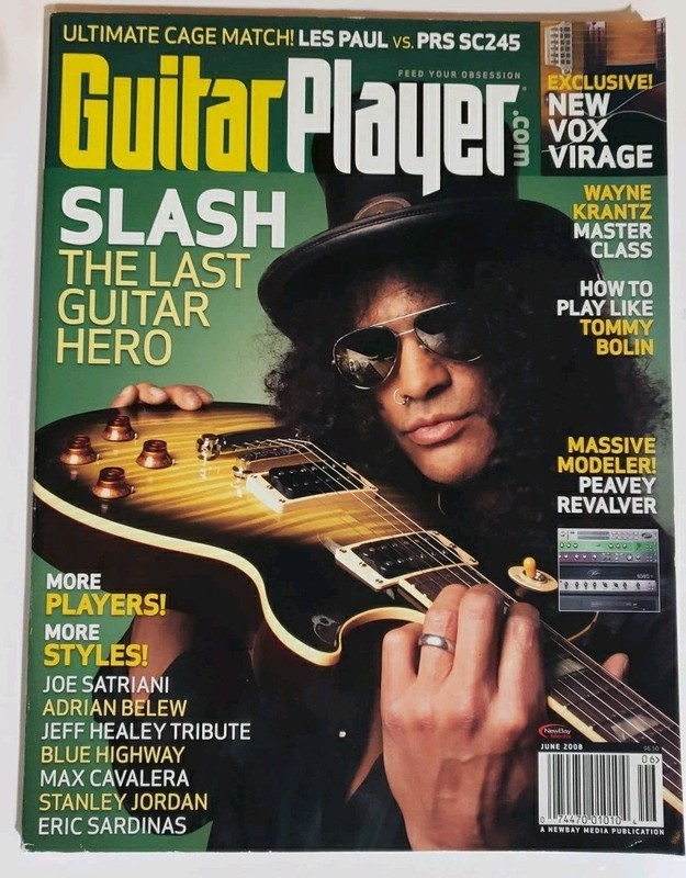 2008 Guitar Player Magazine  SLASH cover  Guns N' Roses  Tommy Bolin  - June