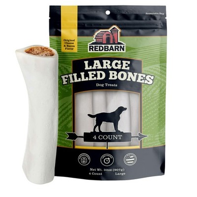 Large Filled Dog Bones, Cheese & Bacon Flavor - Long Lasting Stuffed Femur Ch...