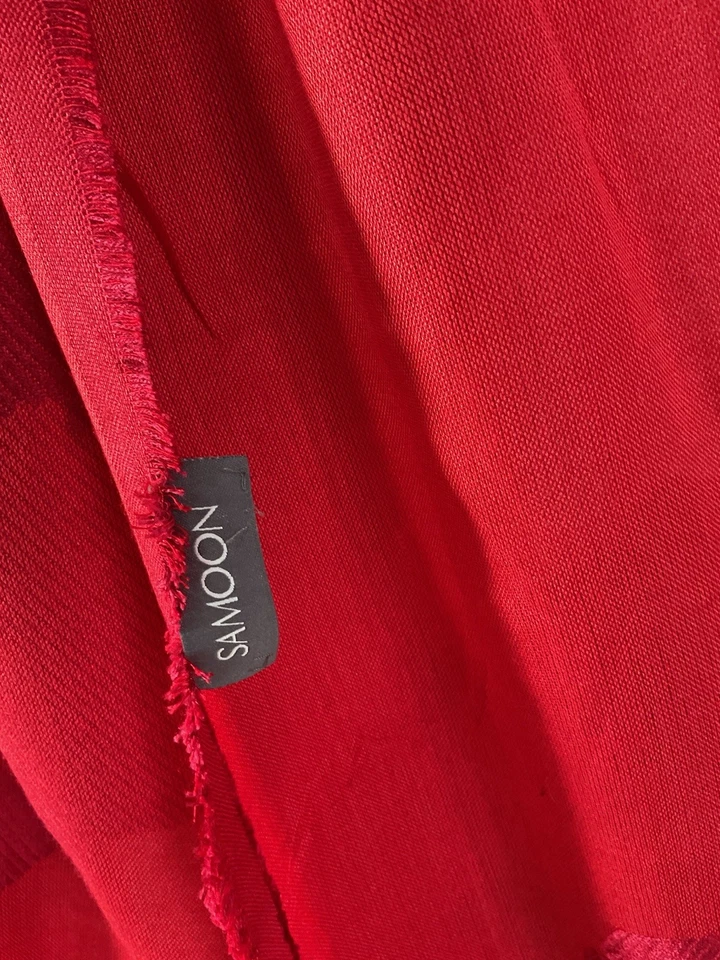 Samoon Cachmer Damen roter Schal mit gesticktem Muster 70”/29” EX CON - Bild 3 von 3