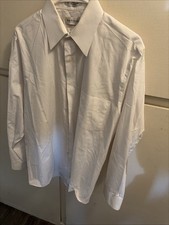 Van Heusen Dress Shirt Mens 16 34/35 White Pinpoint Regular Fit Easy Care Pocket
