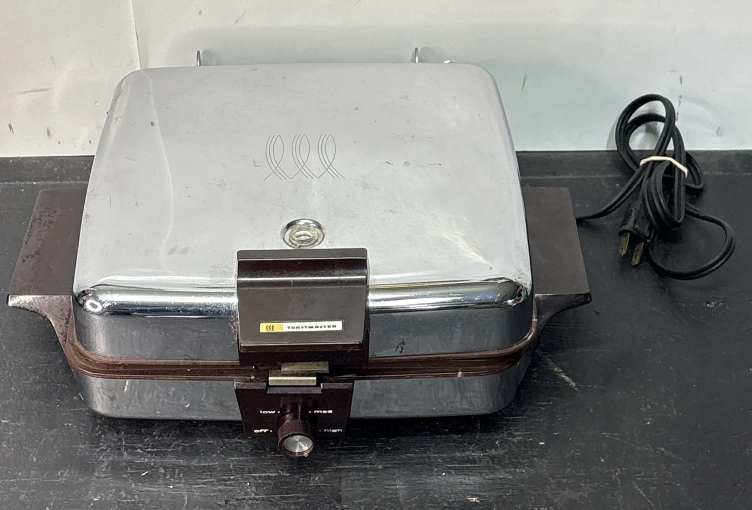VTG Toastmaster Waffle Maker & Grill 259A Chrome Reversible Plates TESTED
