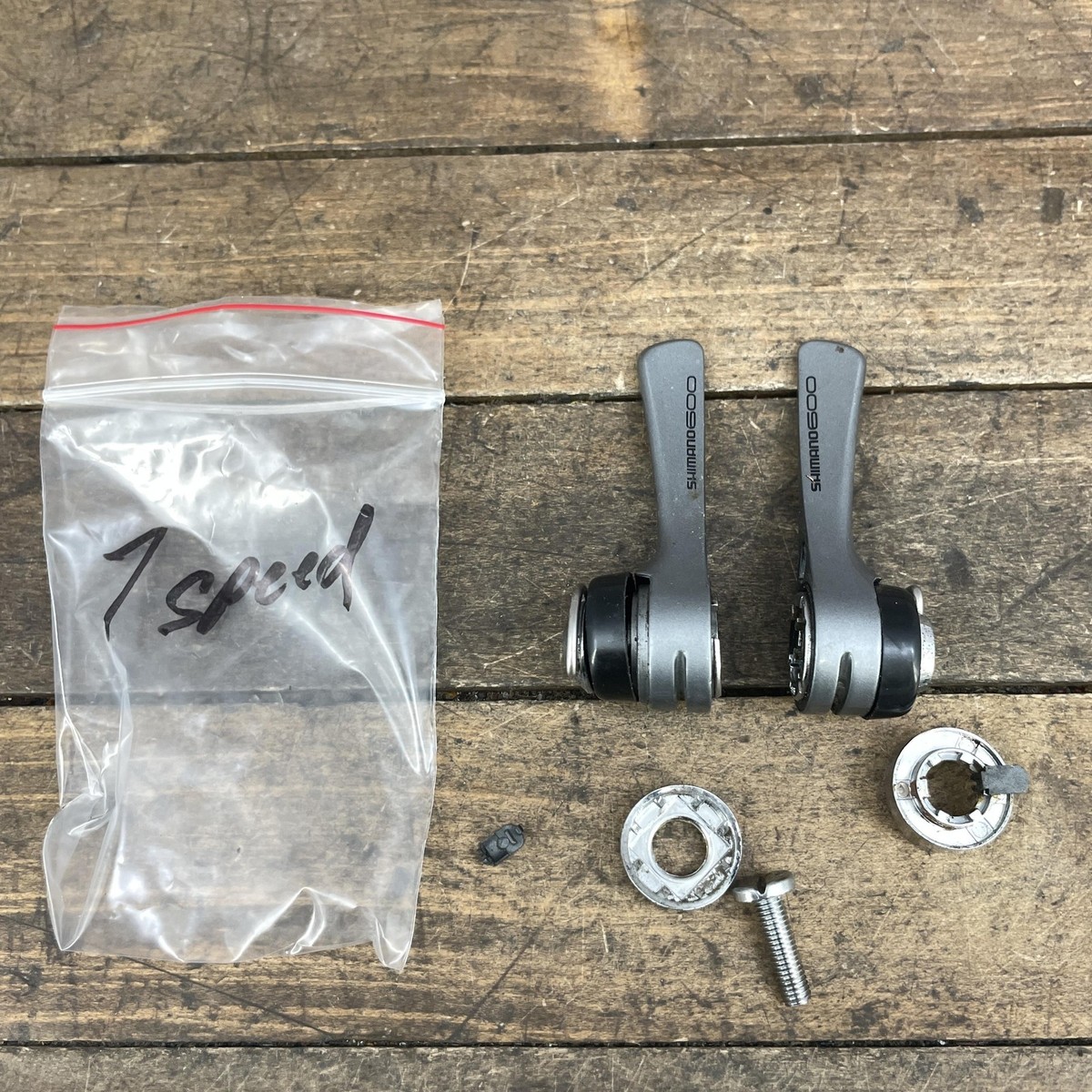 Vintage Shimano 600 SL-6400 7 Speed Bar End Shifter Set 7s Cable