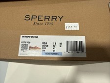 NIB Sperry Top-Sider Intrepid Boat Shoes Tan Leather Men's Size 13 2-Eye Lace Up
