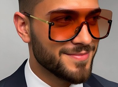 Gafas De Sol Lentes Para Humbres Nuevo Grande Moderno Sunglasses Peach Lens Men