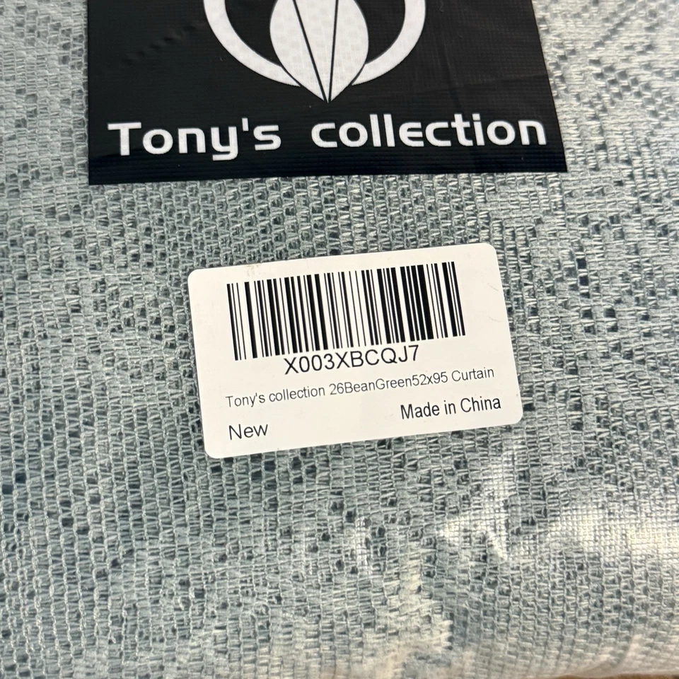 全新 – 批量 2 件 Tony’s Collection Bean 绿色花边窗帘 52 英寸 x 95 — 第 3/4 张图片
