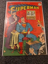 Superman #35 (DC Comics July-August 1945) Print Error - Small Hole On Cover FN-