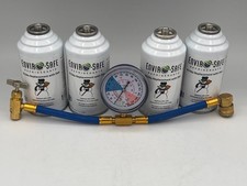 Envirosafe R134a Replacement Refrigerant 4 Cans With Brass Gauge