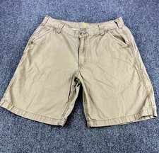 Carhartt Shorts Men s 36 Khaki Canvas Workwear Work Ripstop Cotton Chino